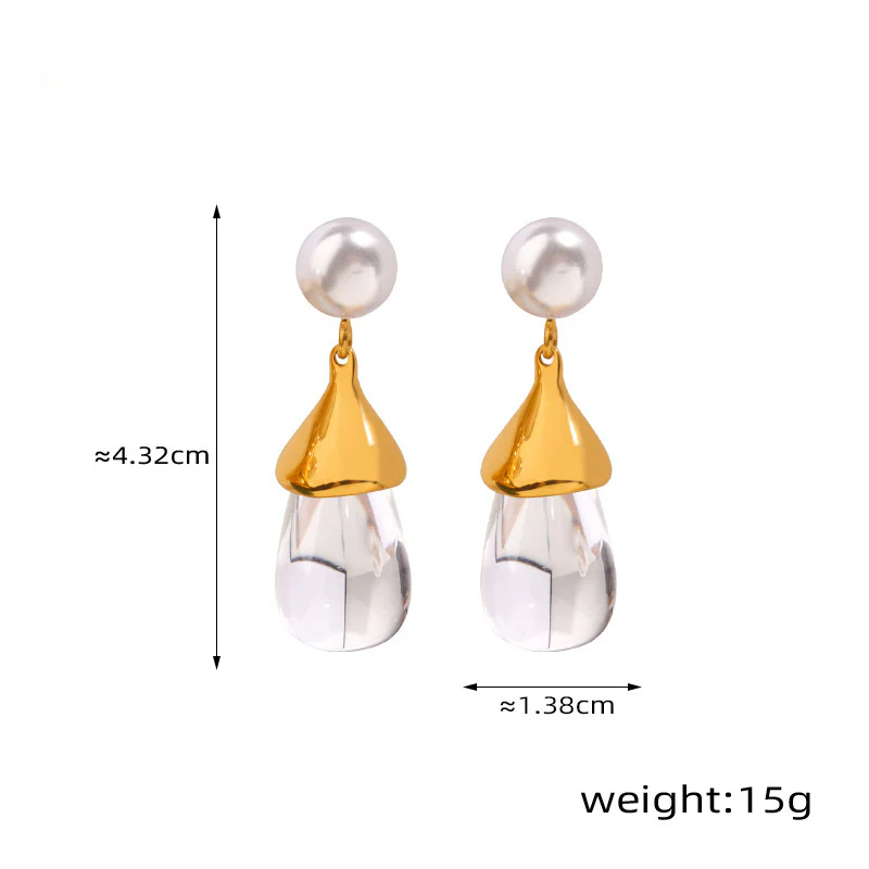Cute Pearl Stud Resin Earrings