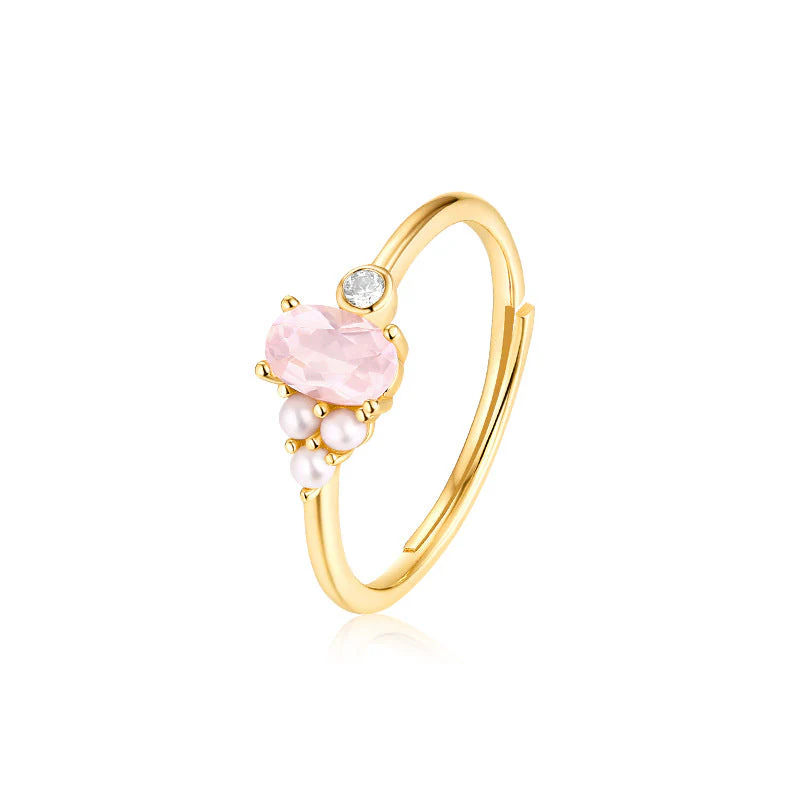 Delicate Pink Pearl Ring
