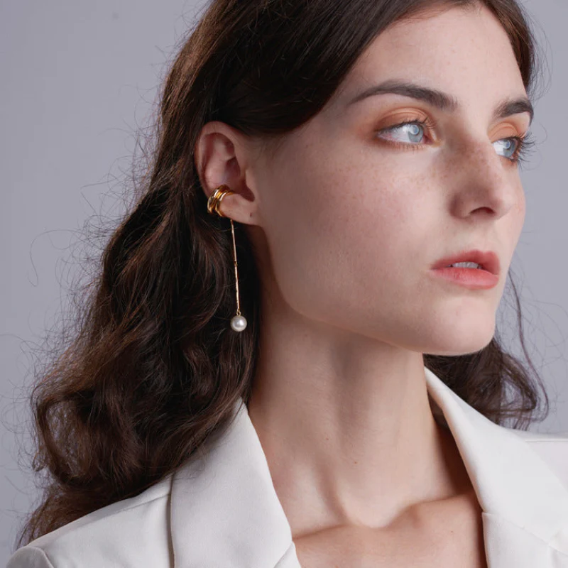 Long Drop Pearl Tassel Earrings