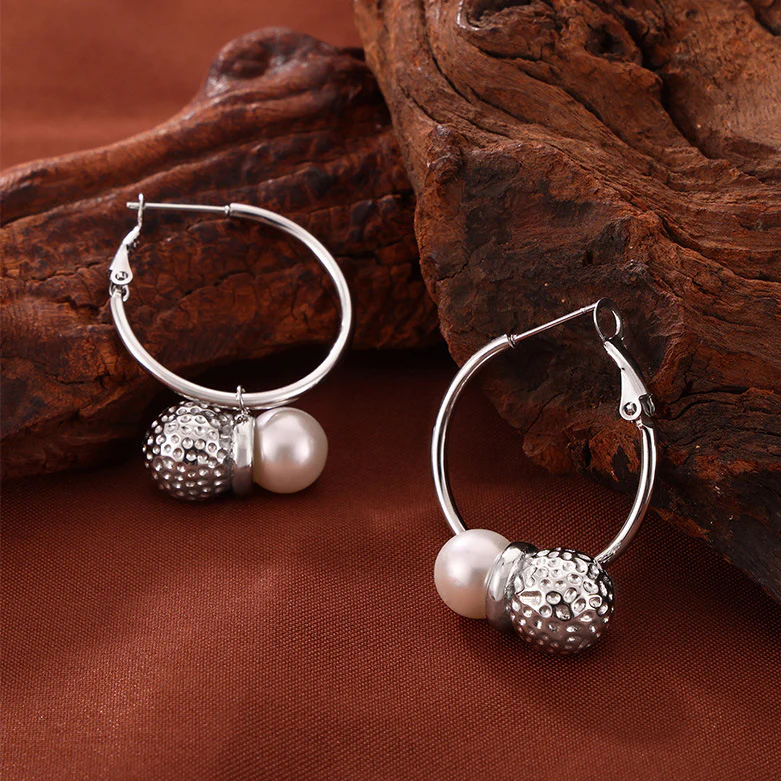 Personality Peanut Pearl Necklace and Earring Set