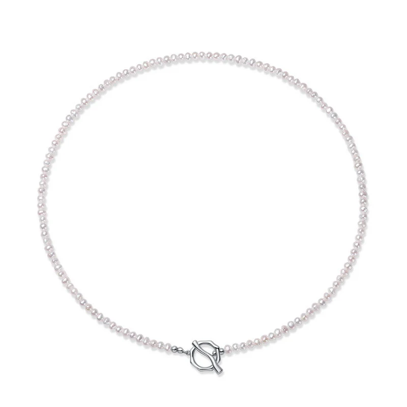 Minimalist OT Clasp Freshwater Pearl Necklace