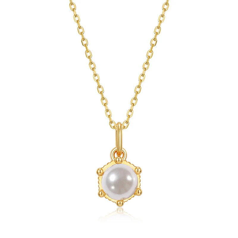 Hexagon Enhancer 6mm Pearl Pendant