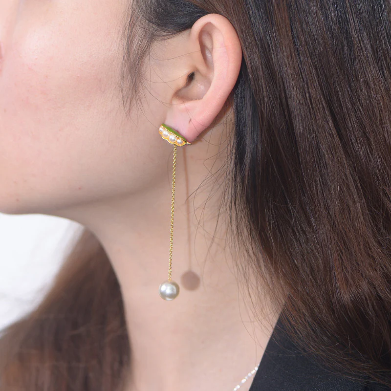 Peapod Long Stud Earrings