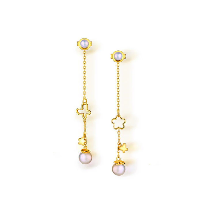 Asymmetric Pearl Dangle Earring