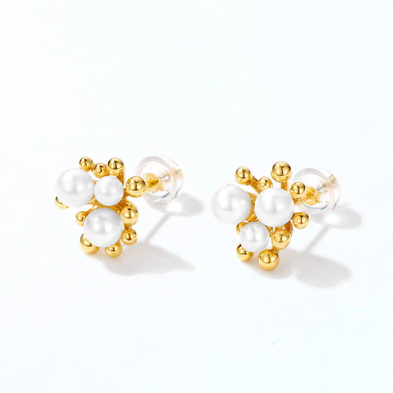 Vintage Pearl Cluster Earrings