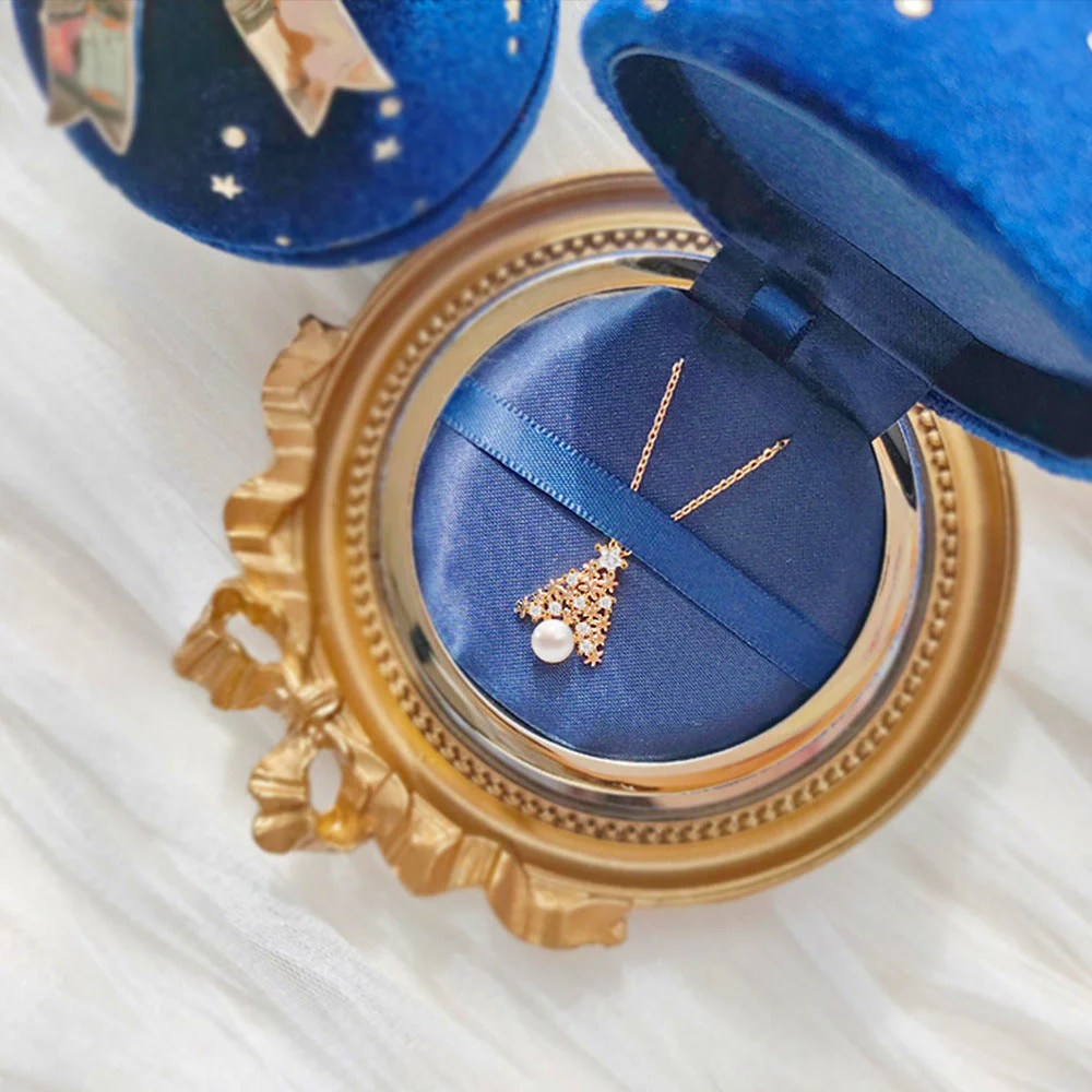 Gold Christmas Tree Snowflake Pendant Necklace