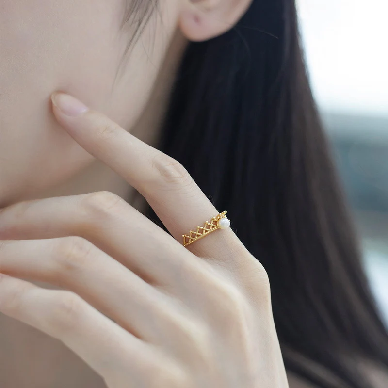 Pearl and Crown Ring