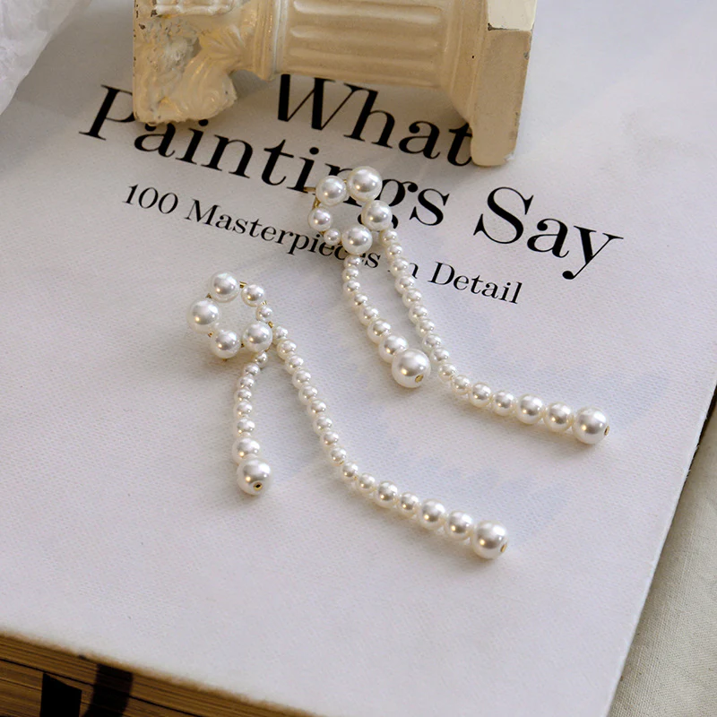 Flower Pearl String Earrings