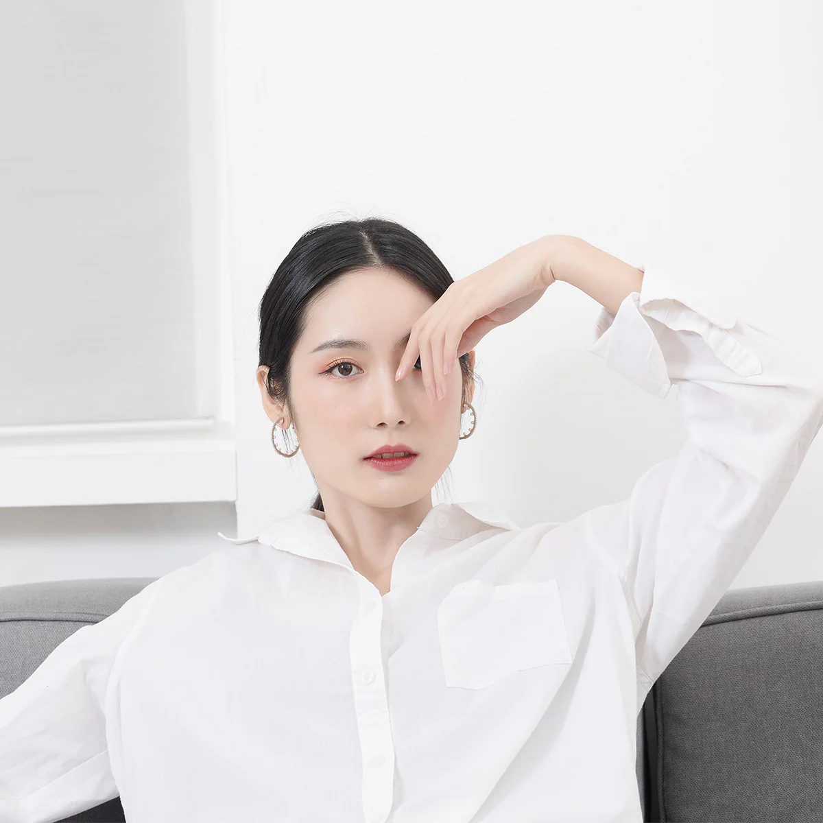 Silver Pearl Earring Hoops