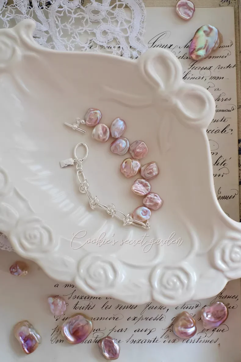 【Monet Garden Collection】 Handmade Fragrant Baroque Pearl Bracelet