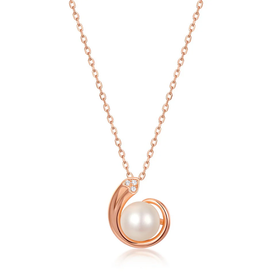 Rose Gold Conch Pearl Pendant