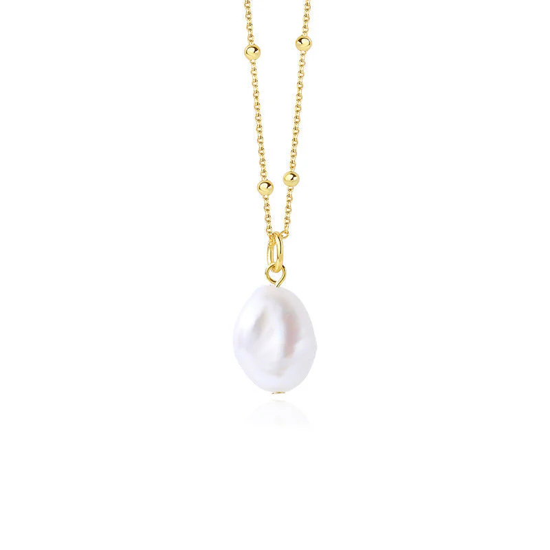 Single Baroque Pearl Pendant Necklace