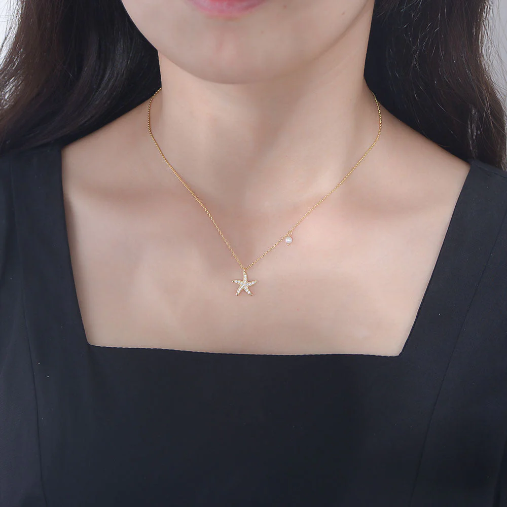 Diamond Starfish Necklace