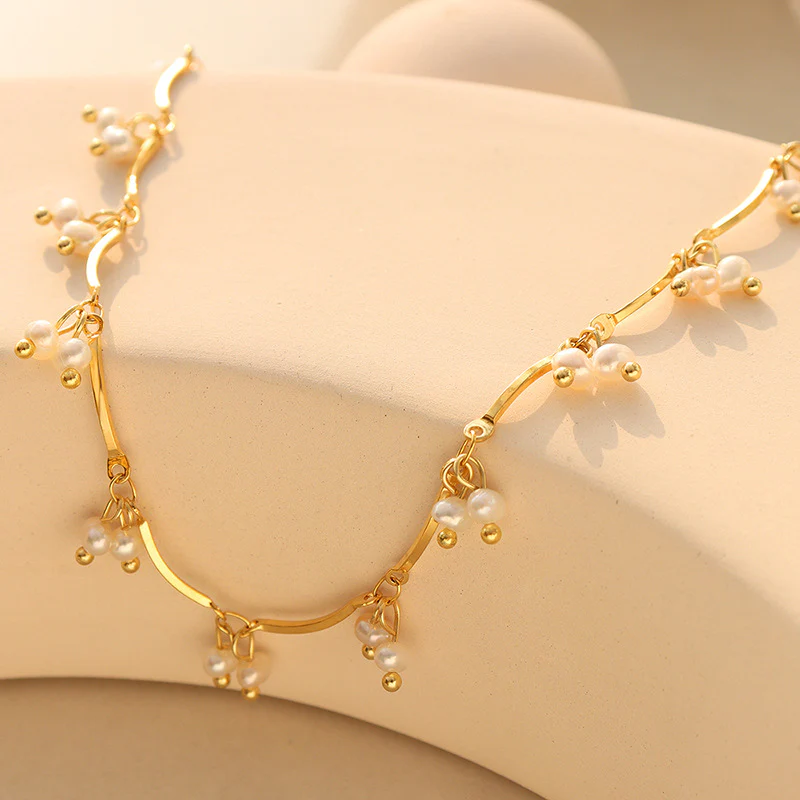 Freshwater Pearl and Rainbow Glass Beaded Necklace