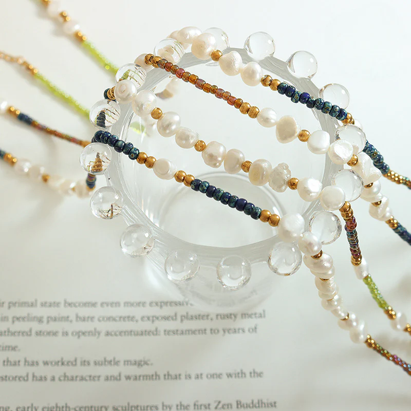 Freshwater Pearl And Glass Beads Bohemian Necklace