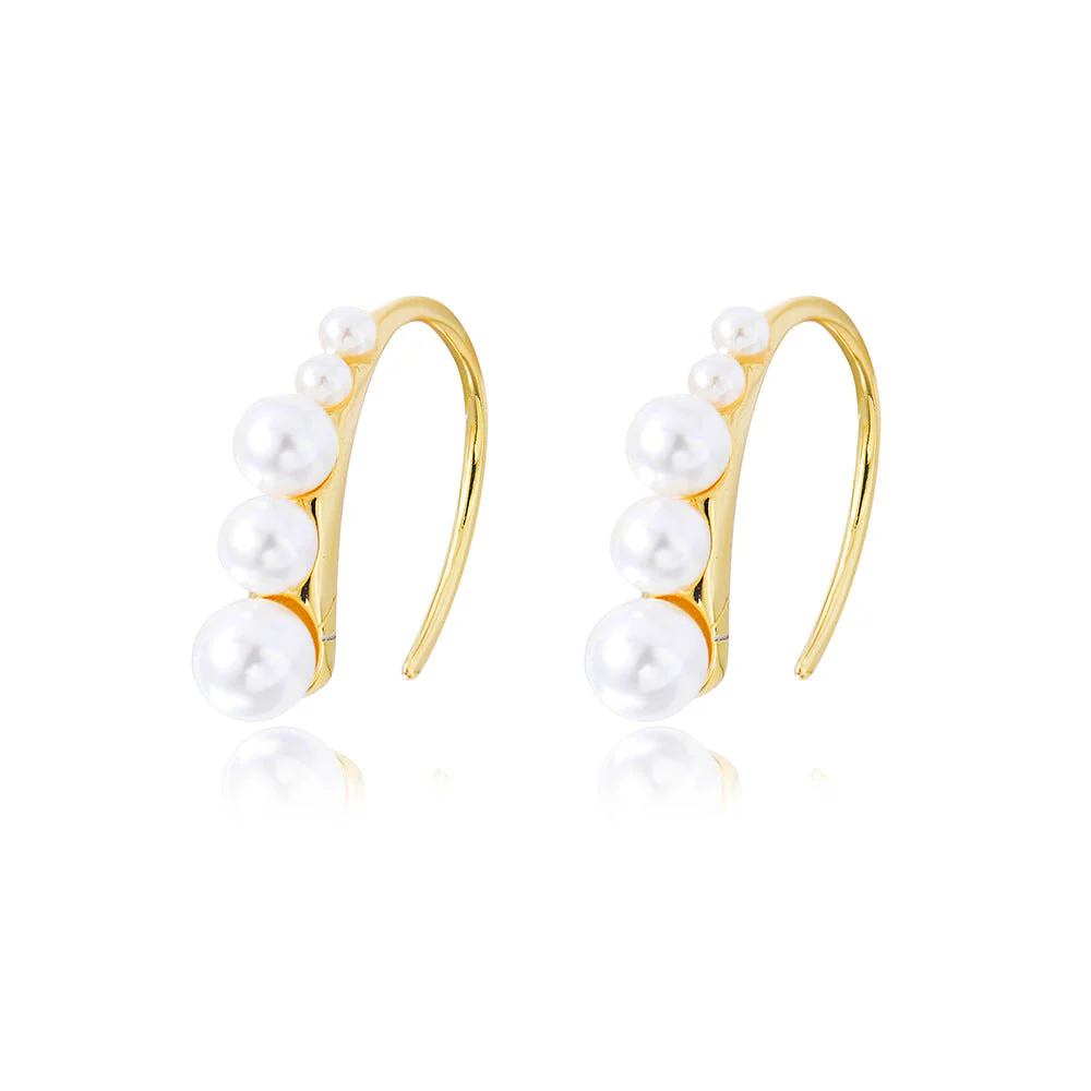 Unique Curved Pearl Earrings