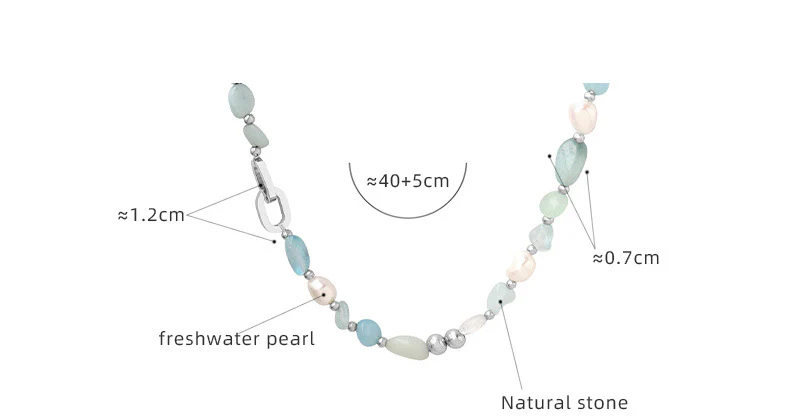 Bohemia Style Natural Stone Freshwater Pearl Necklace