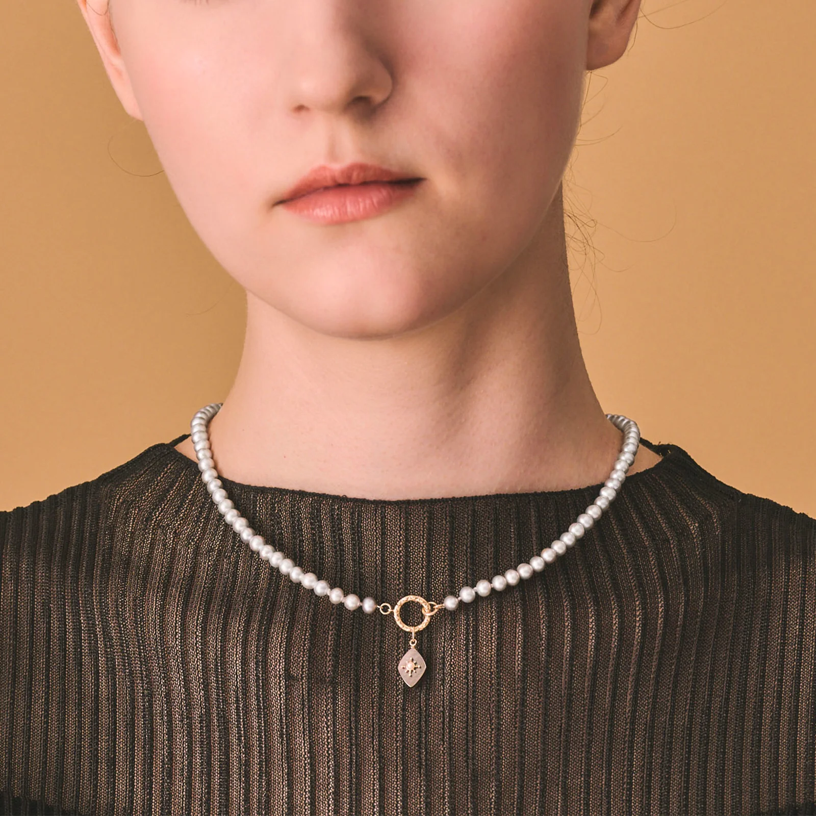 Ocean Abalone Shell Pendant Pearl Necklace