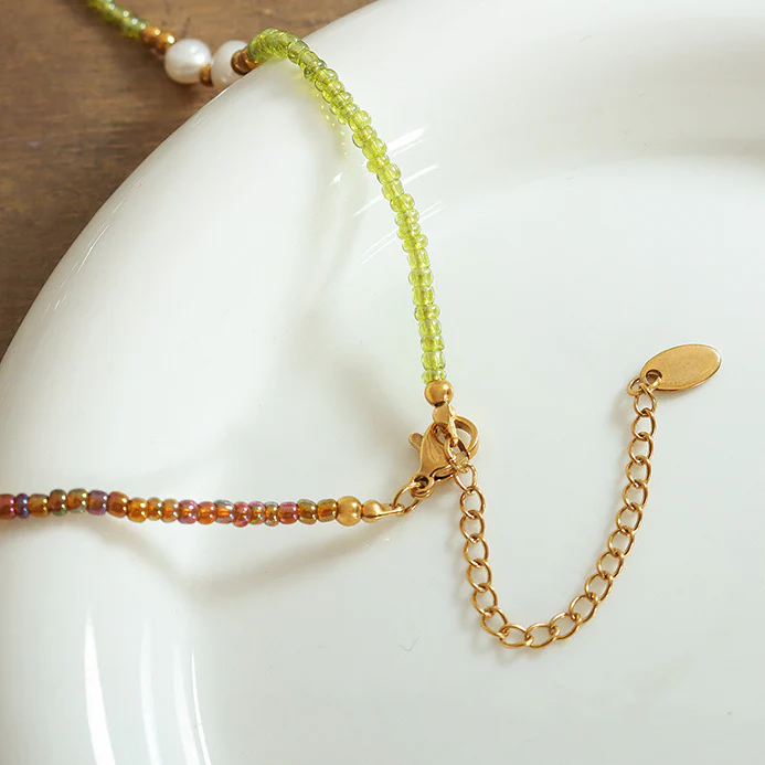 Freshwater Pearl And Glass Beads Bohemian Necklace