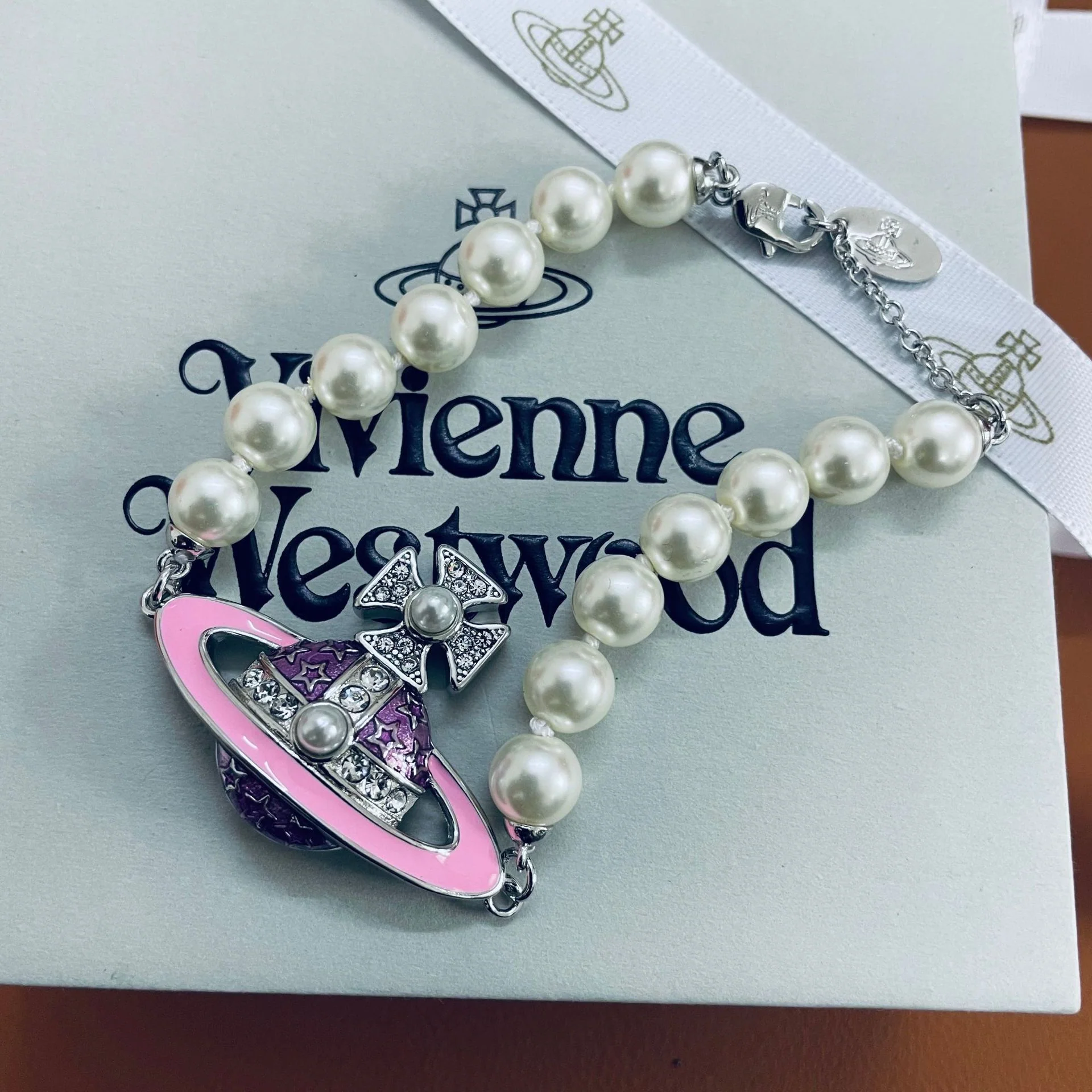 VIVI Enamel Diamond Saturn Bracelet | Best Replica Jewelry™