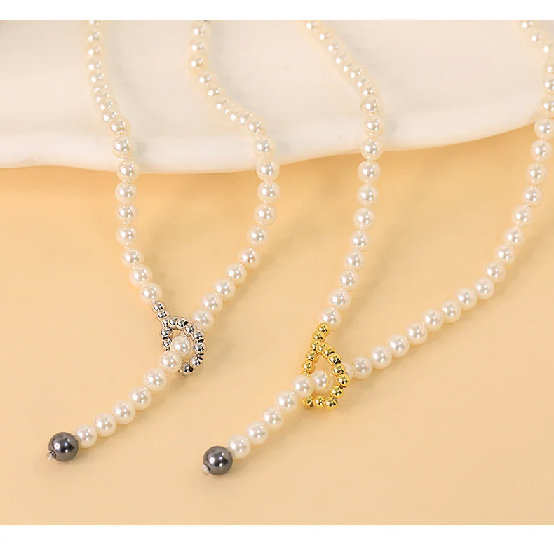 Pulling Y Style Swarovski Pearl Necklace