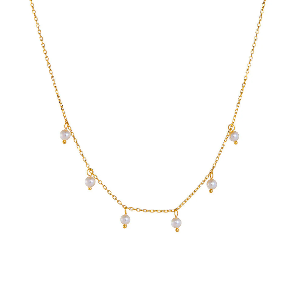 Freshwater Pearl Charms Clavicle Necklace