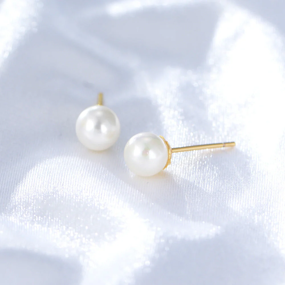 6mm Pearl Earring Simple Pearl Studs