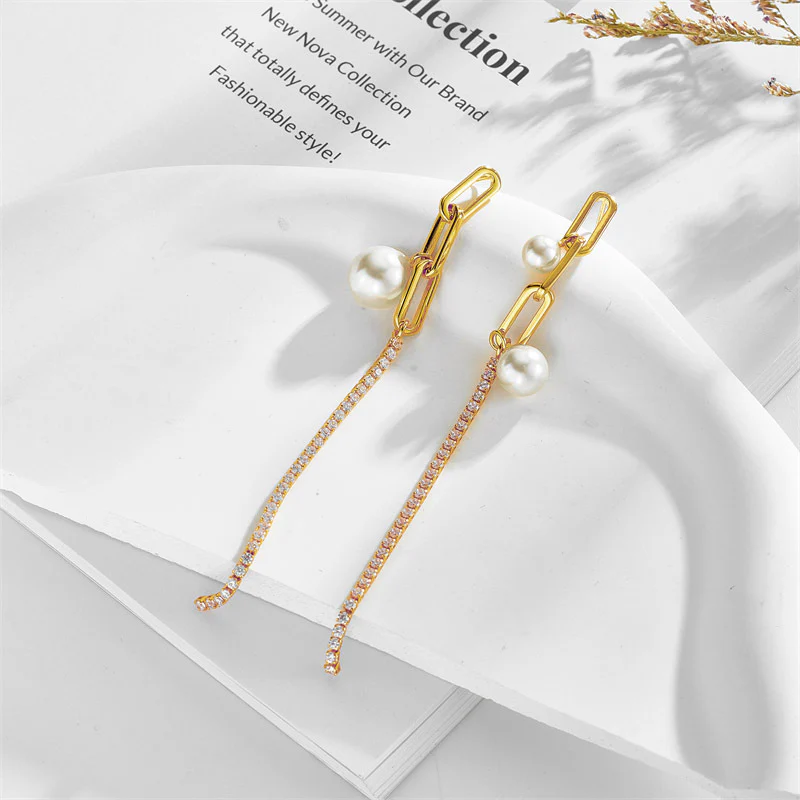 Asymmetrical Pearl Earrings