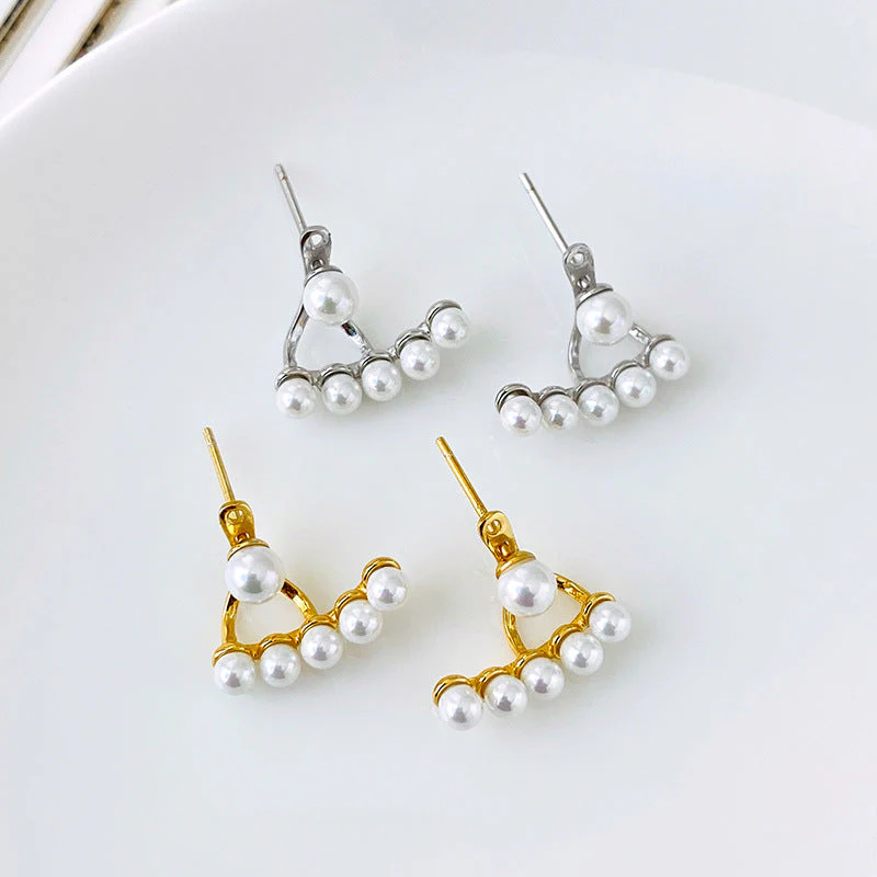 2 Wear Ways Pearl Fan Earrings
