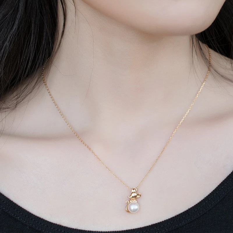 Chinese Zodiac Rat Pearl Pendant