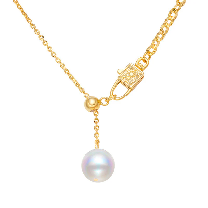 10MM Pearl Drop S925 Pulling Y Necklace