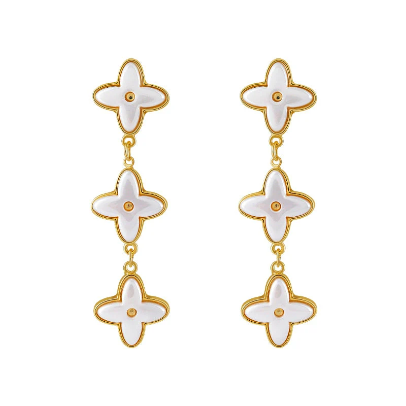 Tassel Four Leaf Clover Earrings