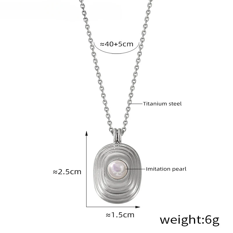 Mabe Pearl Rectangular Pendant Necklace