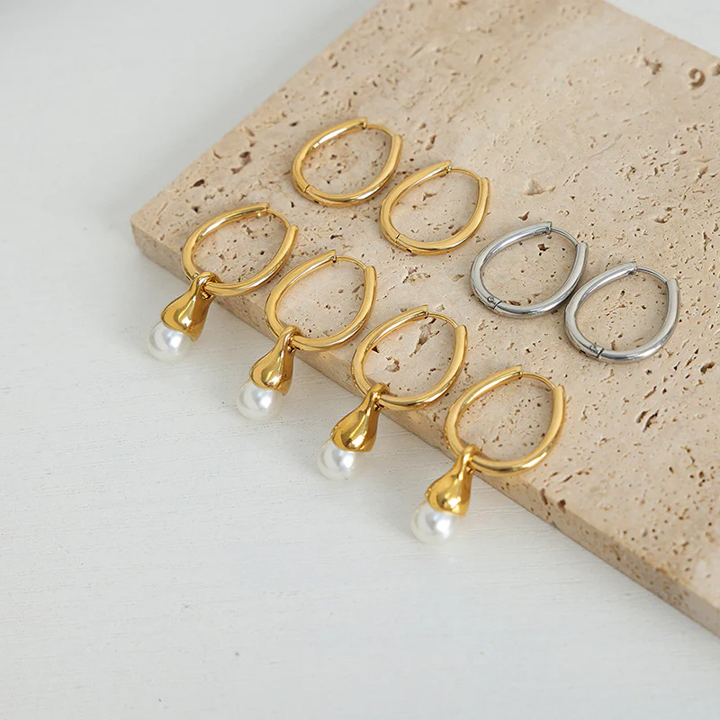 Two Wear Ways Hoop Dangle Pearl Earring