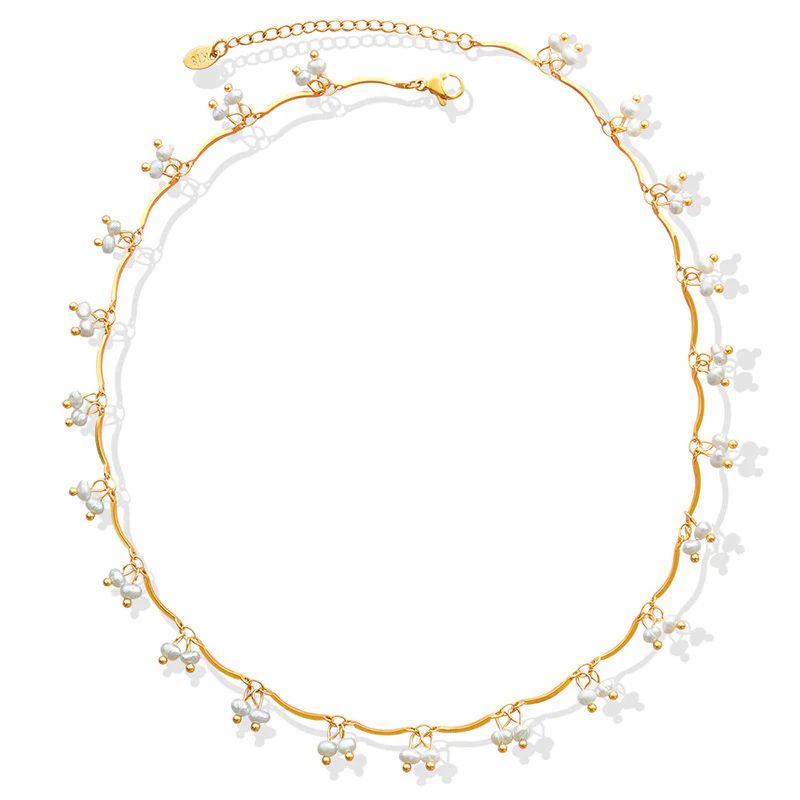 Freshwater Pearl and Rainbow Glass Beaded Necklace