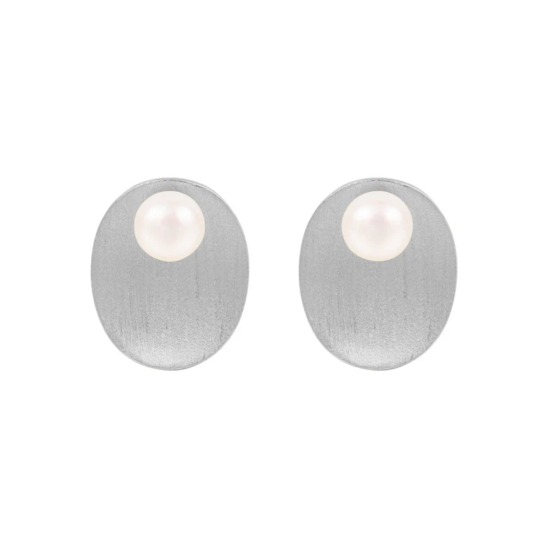 Retro Matt Round Plate Pear Earrings