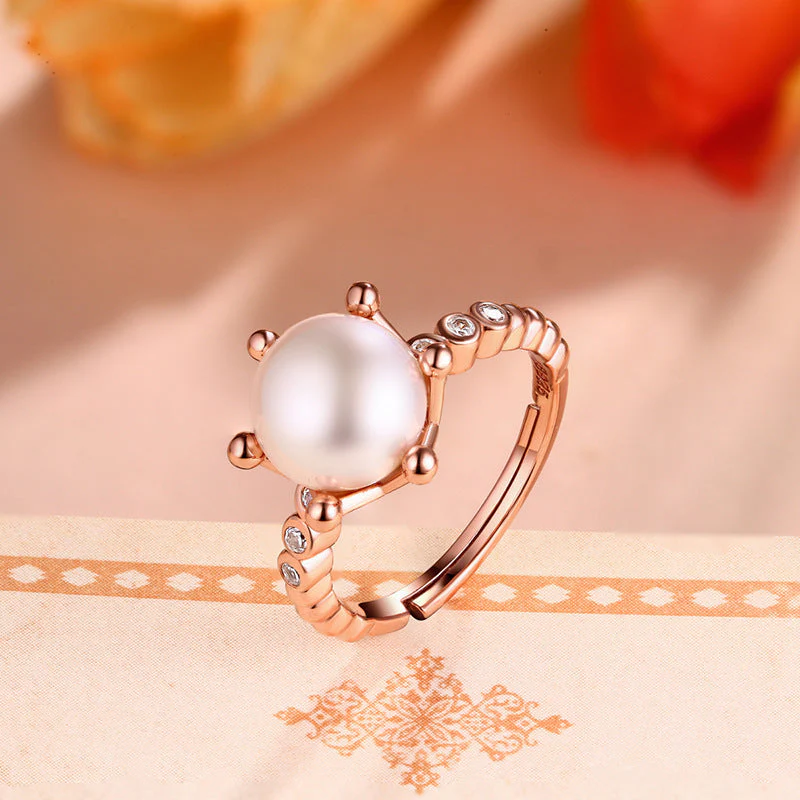 Rose Gold Pearl Ring