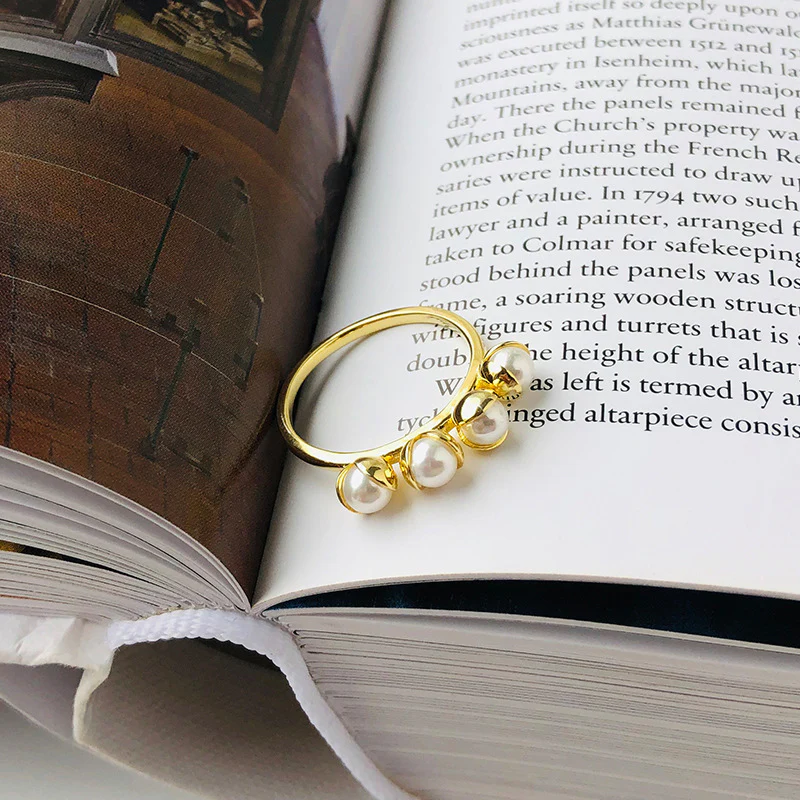 S925 Pea Pod Pearl Ring