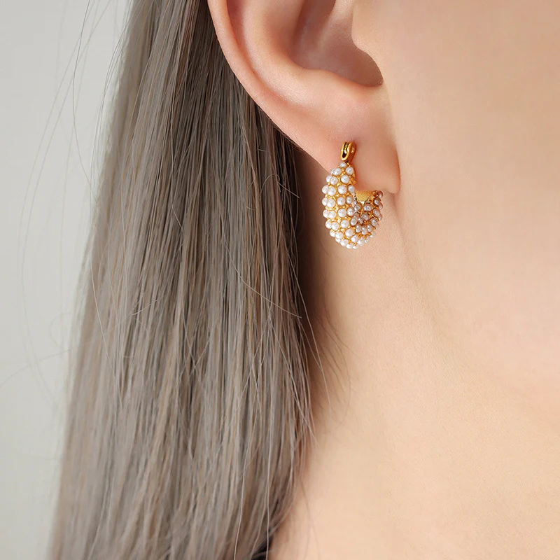 Fashion Shoulder Bag Shaped Pearl Earring