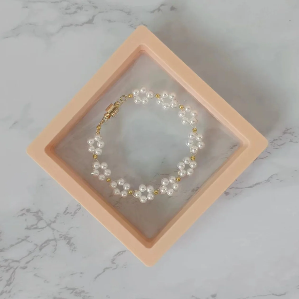 Handmade Flower Pearl Bracelet