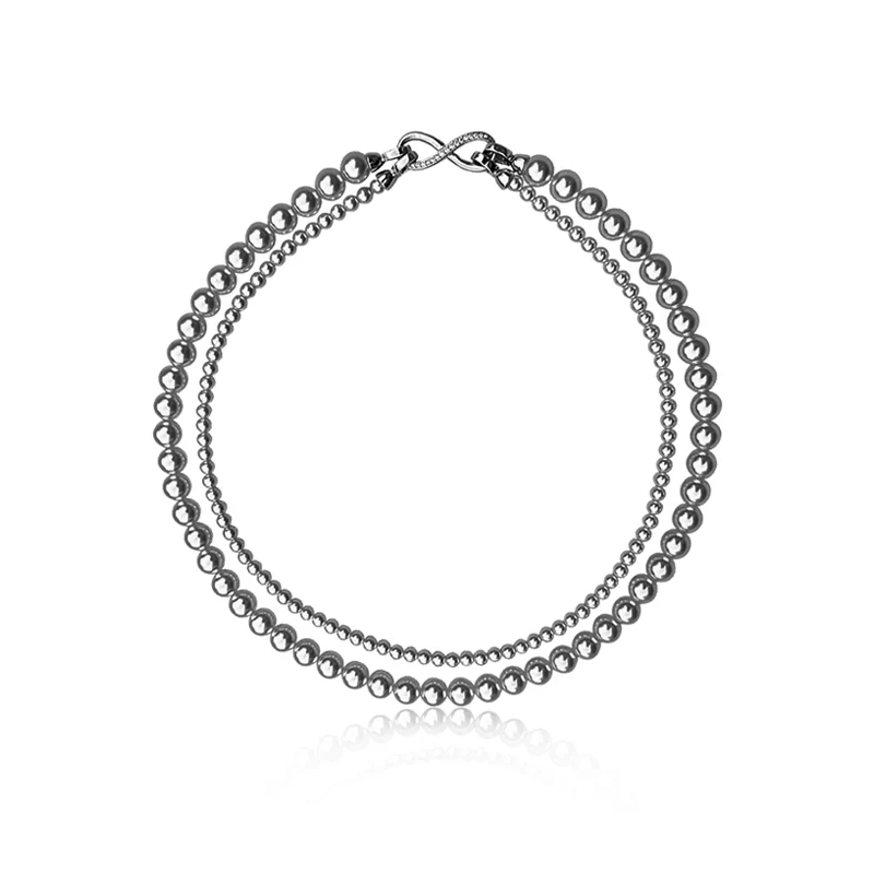 正品施家澳白双层珍珠项链轻奢小众颈链锁骨链2024新款送女友礼物