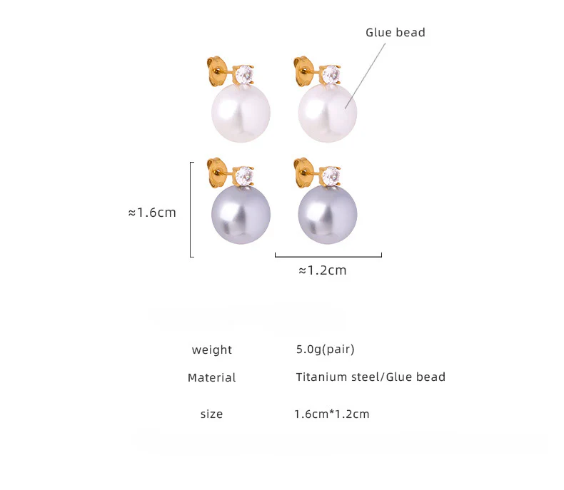 Diamond and 12mm Pearl Stud Earrings