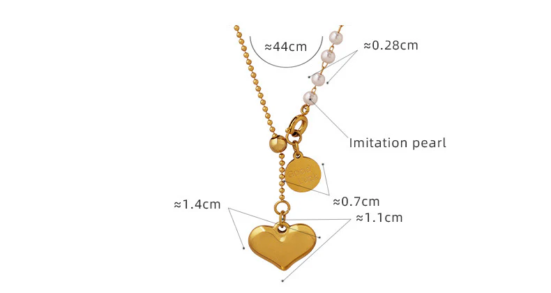 Adjustable Good Luck Coin Heart Pendant Y Necklace