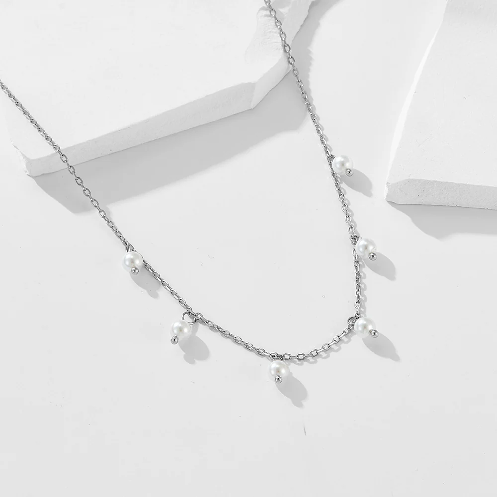 Freshwater Pearl Charms Clavicle Necklace