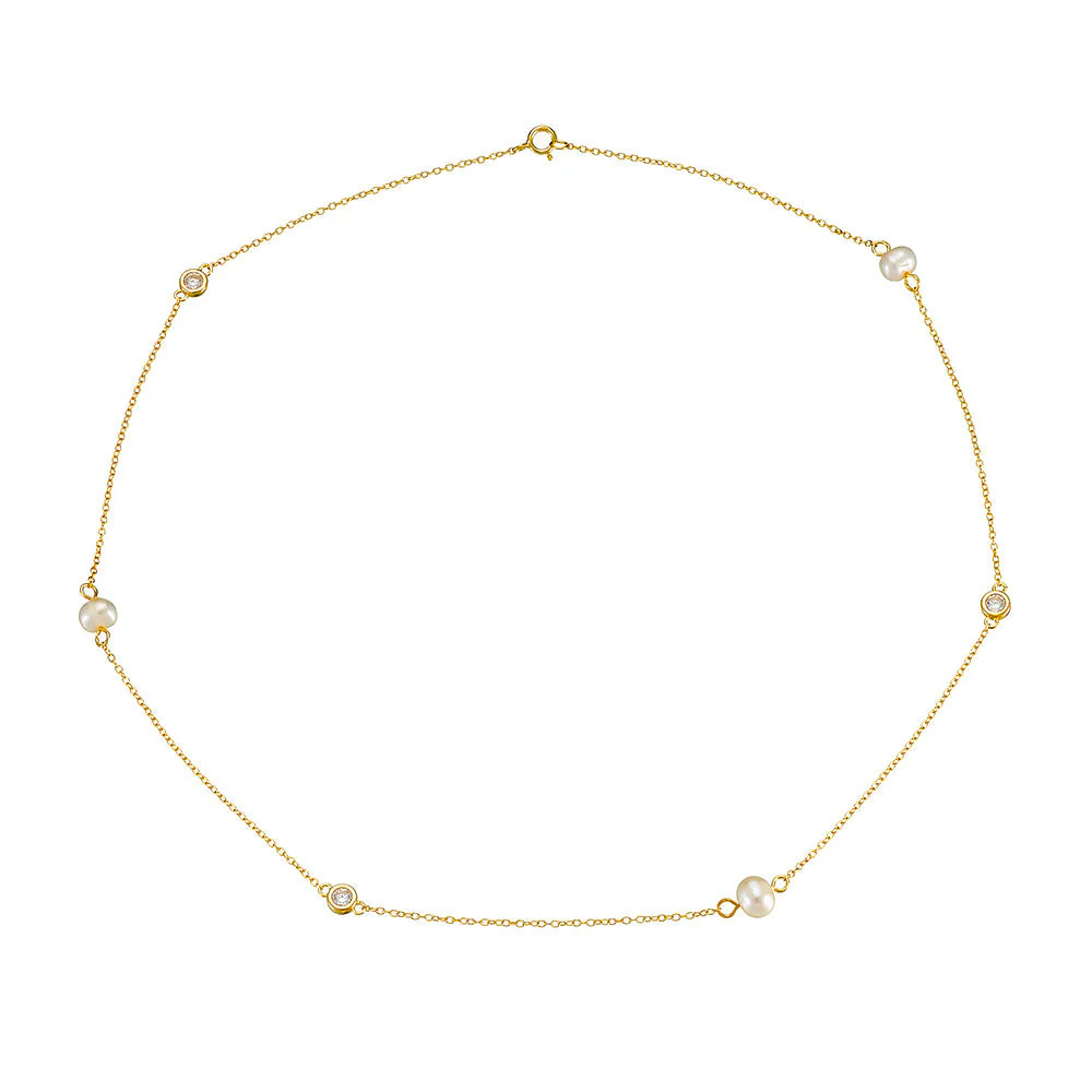 Minimalistic Freshwater Pearl Clavicle Necklace