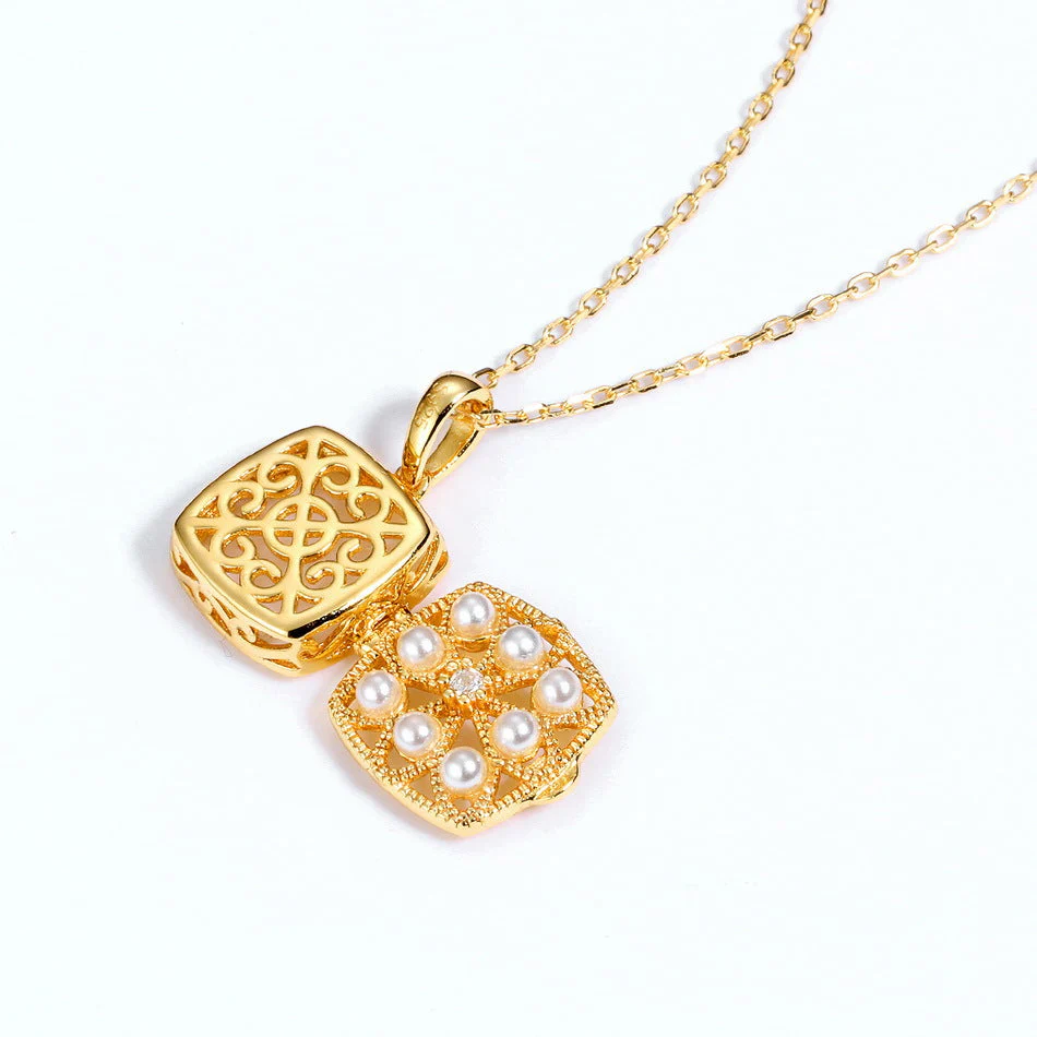 Hollow Magic Box Pearl Pendant