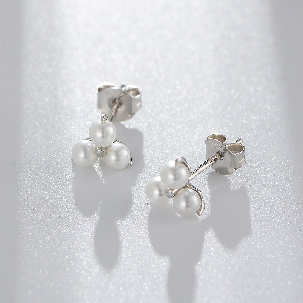S925 Sterling Silver Pearl Earrings Stud