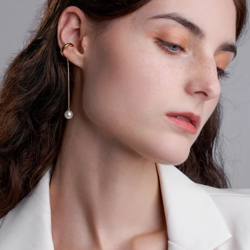 Long Drop Pearl Tassel Earrings