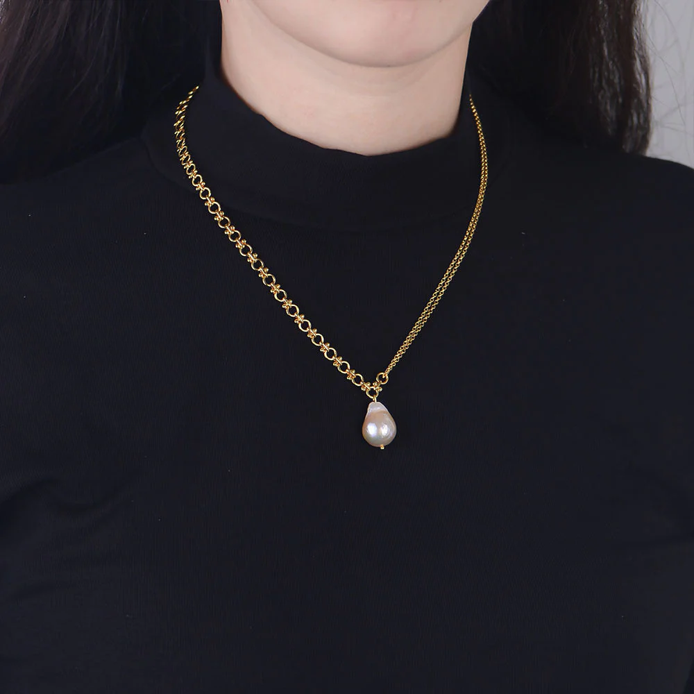 Baroque Pendant Single Pearl Necklace