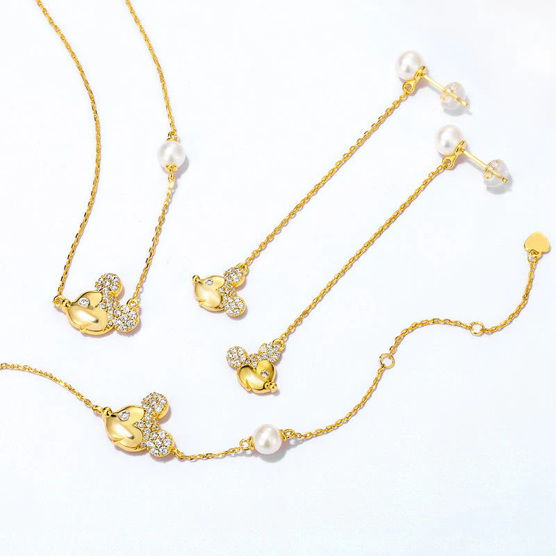 Mickey Mouse Pearl Earrings